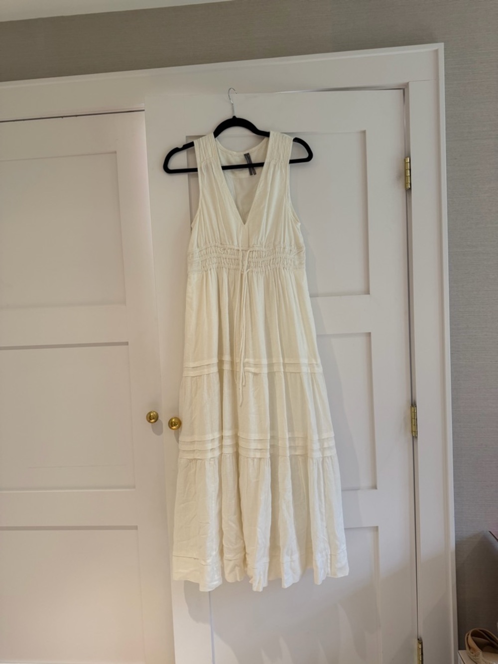 Anthropologie Cream Maxi Dress
